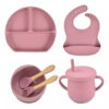 Set De Vajilla De Silicona Antideslizante Para Bebés 6 En 1