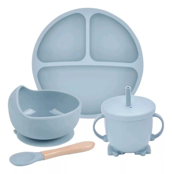 Set De Vajilla De Silicona Antideslizante Para Bebés 6 En 1