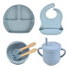 Set De Vajilla De Silicona Antideslizante Para Bebés 6 En 1