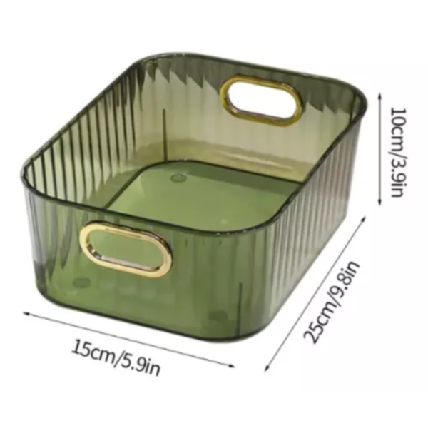 Caja Organizadora De Mesa Con Asas Para Cosméticos y Escritorio
