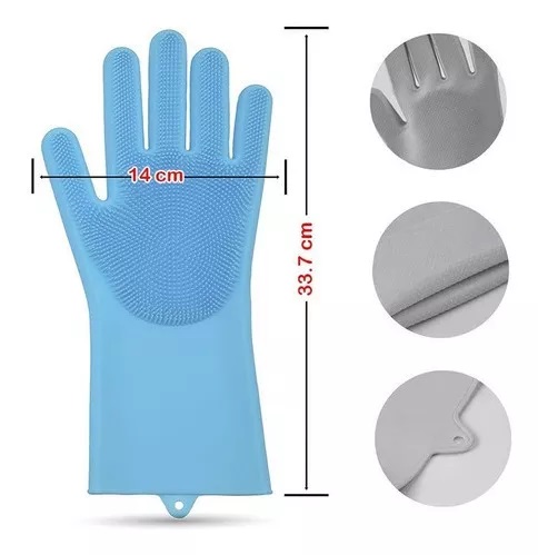 Guantes De Silicona Multiusos Con Cepillo Integrado