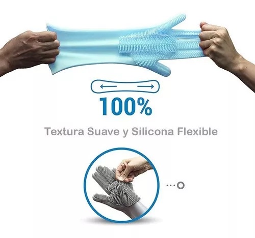 Guantes De Silicona Multiusos Con Cepillo Integrado