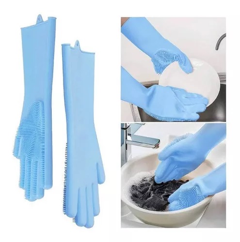 Guantes De Silicona Multiusos Con Cepillo Integrado