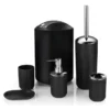 Kit De Accesorios De Baño 6 Piezas Negro Mate
