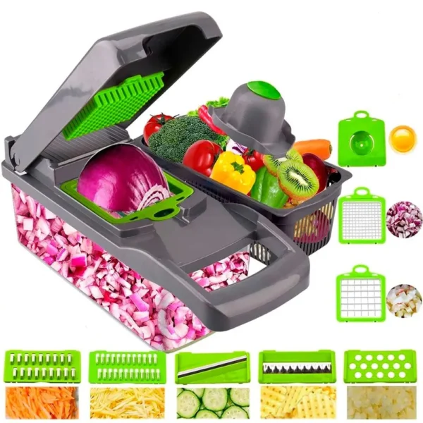 Picador Y Cortador De Frutas Y Verduras Mandolina 14 En 1