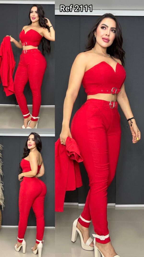 Conjunto Elegante Dama 3 Piezas (Blazer + Top + Pantalón)