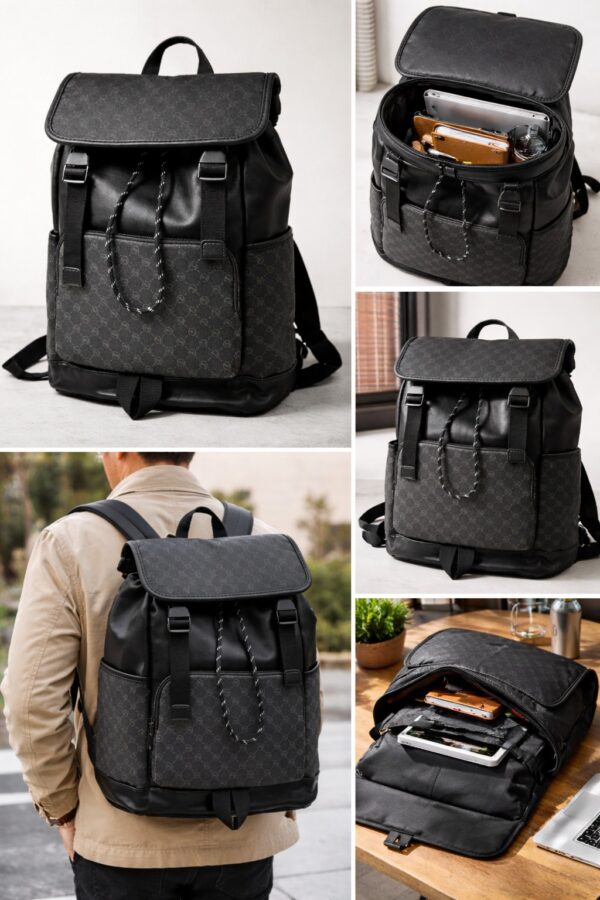 Bolso Temporada Escolar Cuero Vintage – Morral Amplio y Resistente