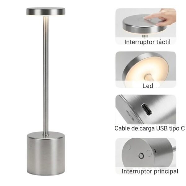 Lámpara LED De Mesa Táctil Recargable