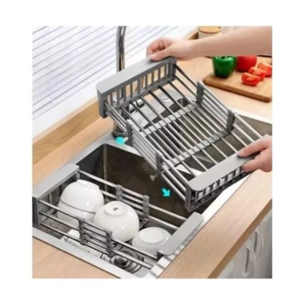 Escurridor Y Colador De Platos Y Alimentos Extensible En Acero Inoxidable