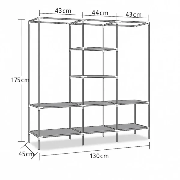 Closet Organizador De Ropa Armable XL 167 cm