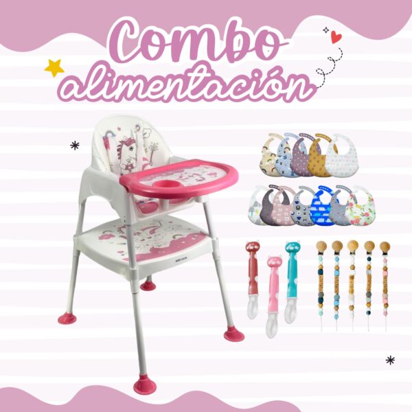 Combo De Alimentación 4 En 1 Silla Comedor Y Escritorio Para Bebé