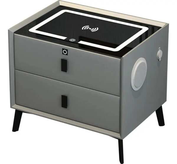 Mesa De Noche Inteligente Smartnight 5 En 1 Con Bloqueo Por Huella