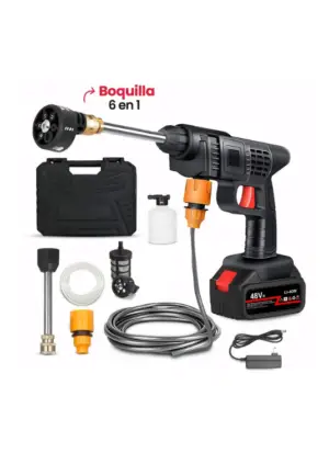 Sin título (535 x 737 px) (2) Hidrolavadora Inalámbrica 48V A Presión | Pistola Con Boquilla 6 En 1 Y Maletín