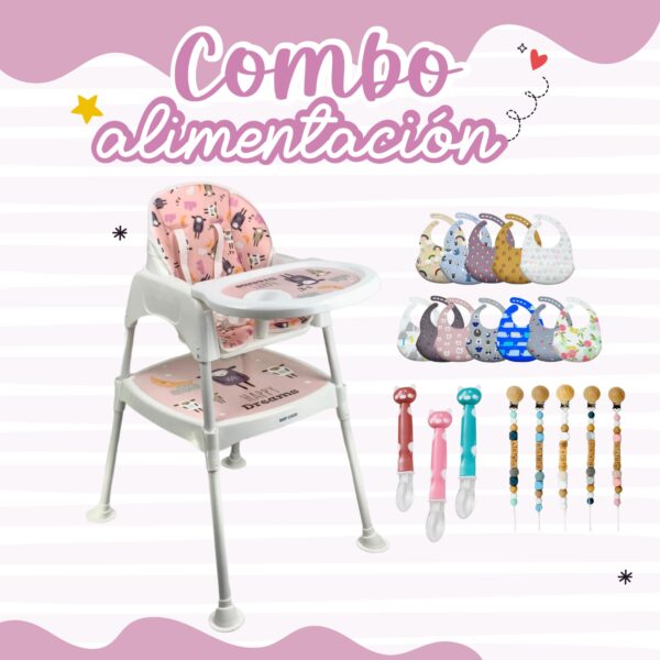 Combo De Alimentación 4 En 1 Silla Comedor Y Escritorio Para Bebé