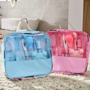 kit-aseo-bebe-con-estuche-13-piezas-azul Kit De Aseo Y Cuidado Personal Para Bebé 13 Piezas