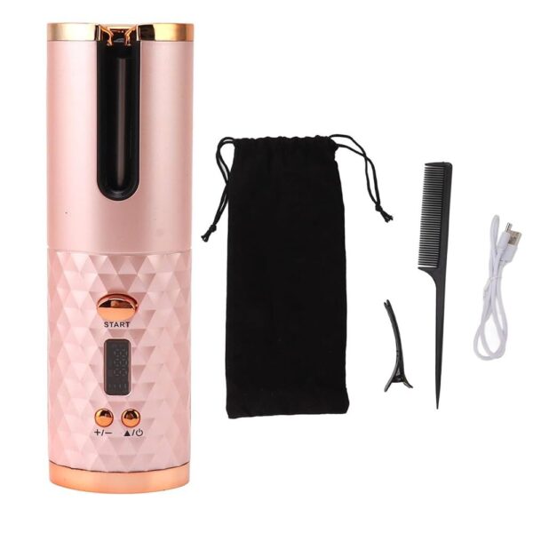 Rizador Inalámbrico Automático Para Cabello Con Pantalla Y Ajuste De Temperatura